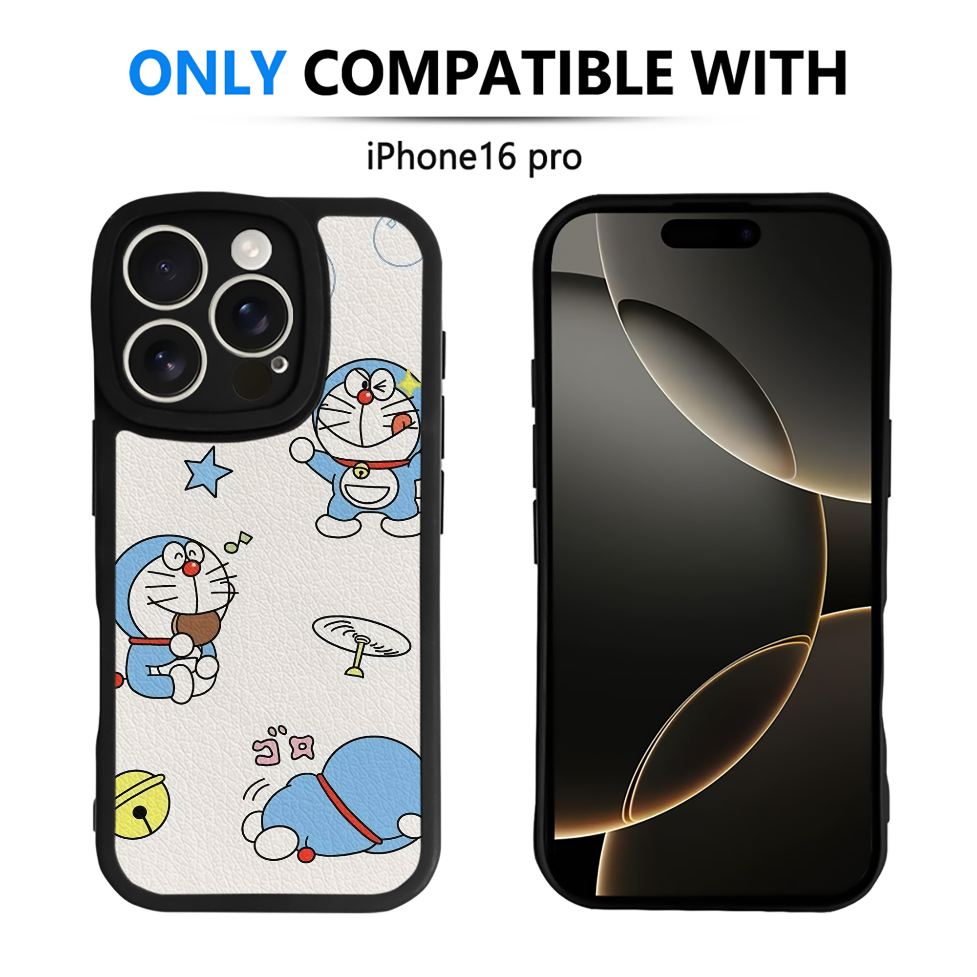 （画像用） ドラえもん Doraemon 【iPhone 16シリーズ対応】シリコンスマホケース（レザー調） 材質：シリコン